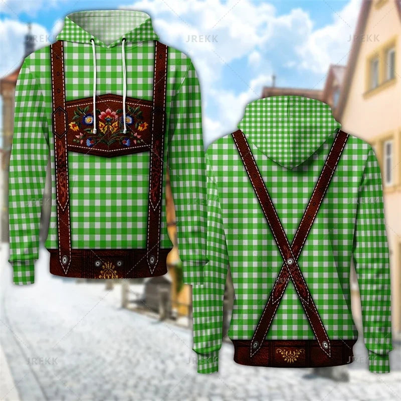 Sweat à capuche au design traditionnel avec imprimé de bretelles et de motifs