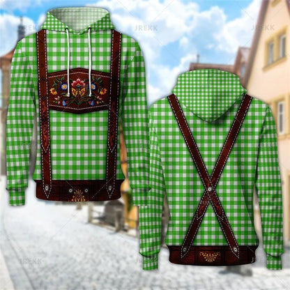 Sweat à capuche au design traditionnel avec imprimé de bretelles et de motifs