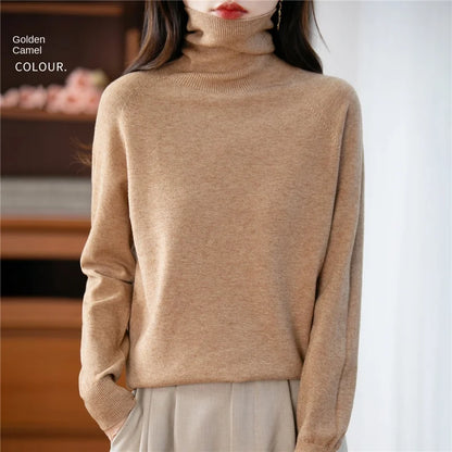 Dolcevita da donna a maniche lunghe, in maglia fine, modello basic
