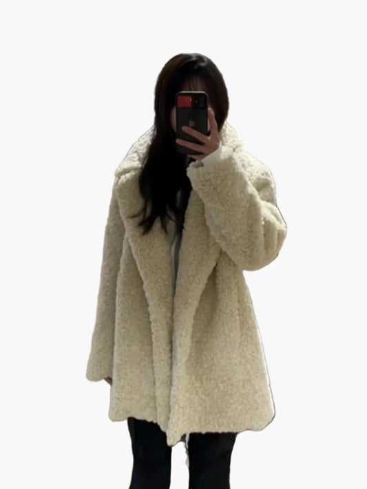 Manteau teddy oversize femme pour l'automne et l'hiver – Style streetwear décontracté, confort et chaleur