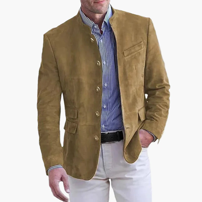 Heren colbert met opstaande kraag modern business casual elegant
