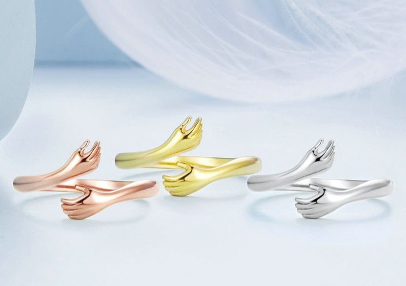 Damen Verstellbarer Umarmungsring – Symbol für Liebe und Verbundenheit, Geschenk für Frauen