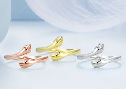 Damen Verstellbarer Umarmungsring – Symbol für Liebe und Verbundenheit, Geschenk für Frauen