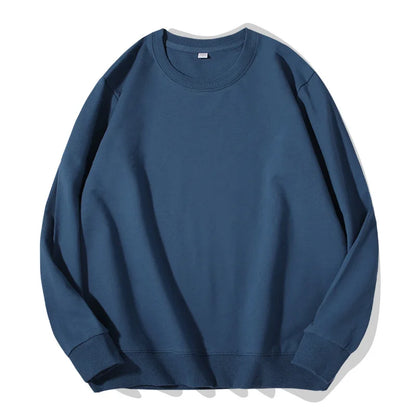 Sudadera unisex de manga larga con cuello redondo, colores lisos