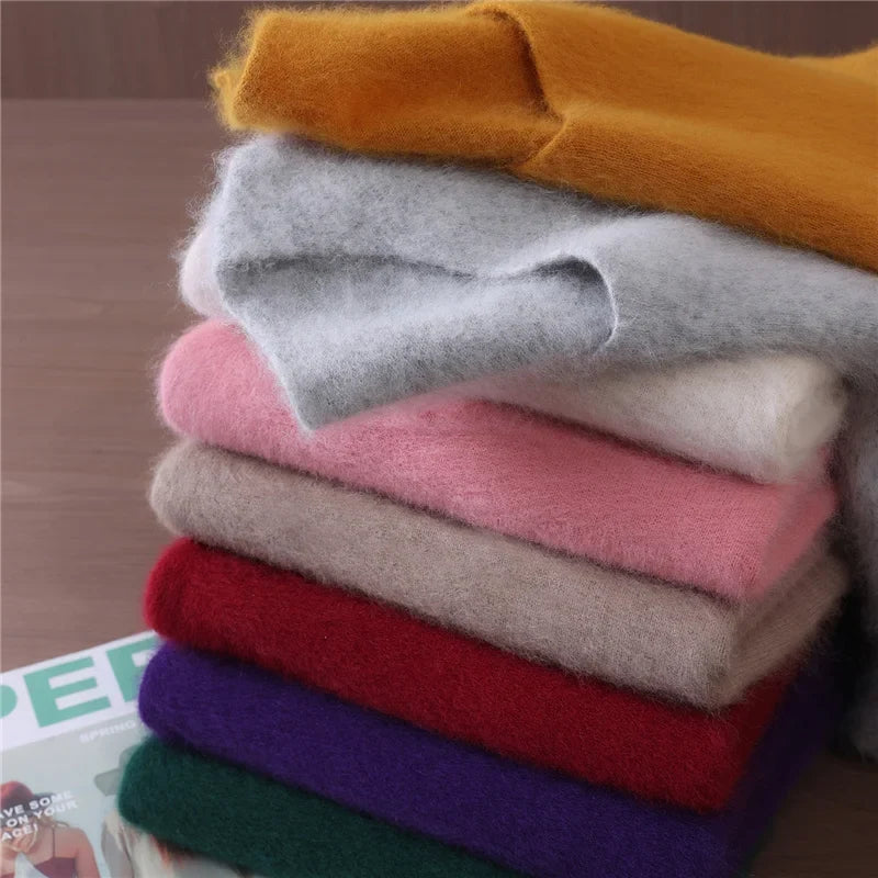 Jersey de cuello en V para mujer, suave, texturizado y de color liso