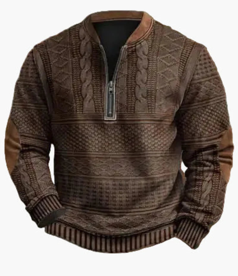 Męski sweter z półzamkiem – stylowy wzór dzianiny na jesień i zimę