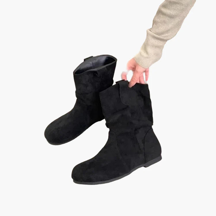 Stivaletti da donna per tempo libero, stivali a calzata facile, look vintage, comfort