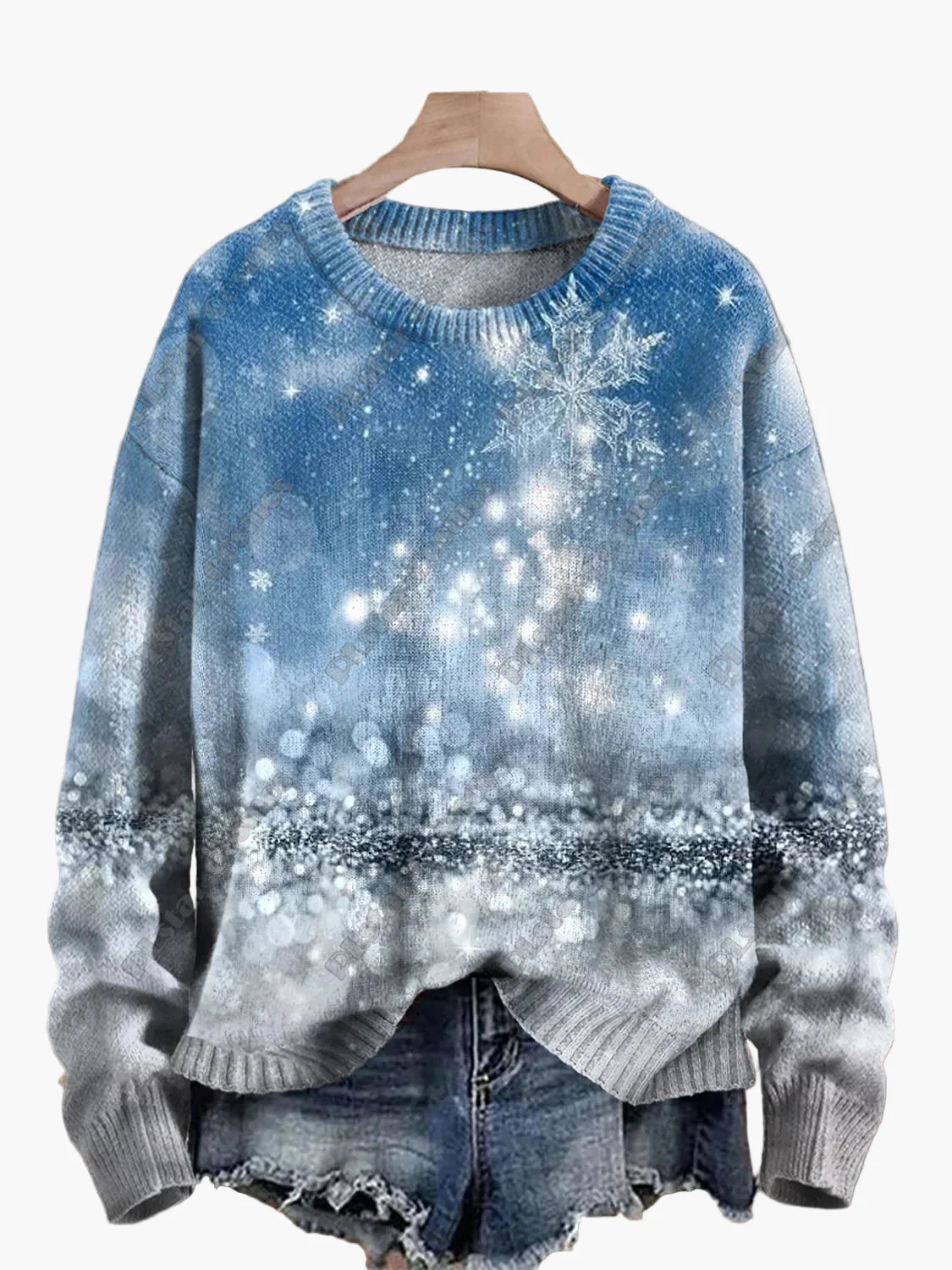 Dame Juletrøje med broderi – Sjovt festligt design, vinter og højtider