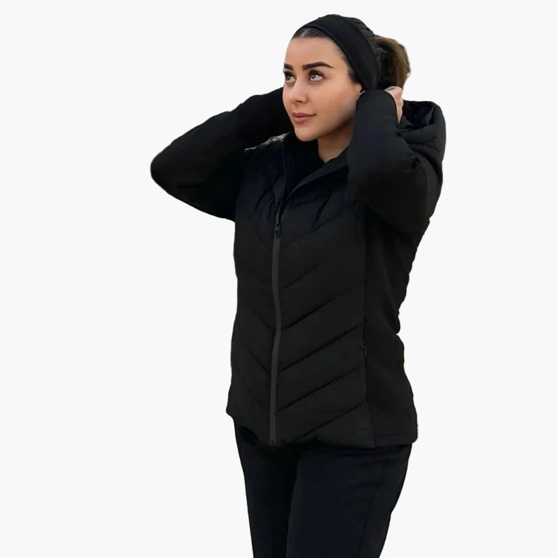 Giacca trapuntata da donna con cappuccio – Giacca casual alla moda per autunno e inverno
