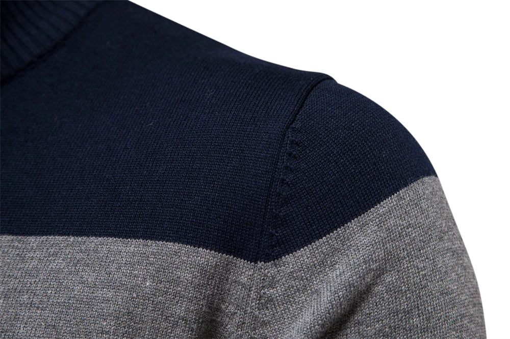 Maglione Uomo in Maglia con Cerniera – Look a Righe Moderno per Quotidiano e Tempo Libero