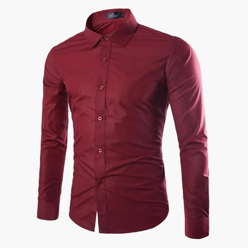 Męska koszula biznesowo-casualowa – Elegancka koszula z długim rękawem, slim fit, uniwersalna do biura i na co dzień