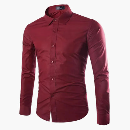 Męska koszula biznesowo-casualowa – Elegancka koszula z długim rękawem, slim fit, uniwersalna do biura i na co dzień