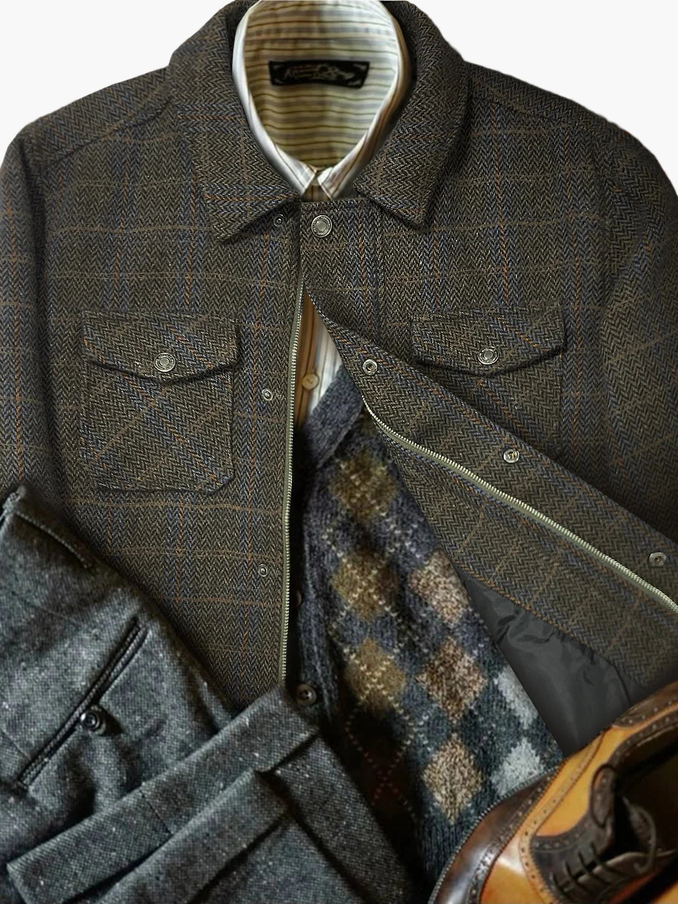 Chemise-veste décontractée à carreaux classique pour homme – Veste de transition élégante pour le quotidien et les loisirs