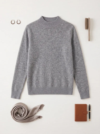 Rollkragenpullover Damen Strickpullover Basic Stehkragen