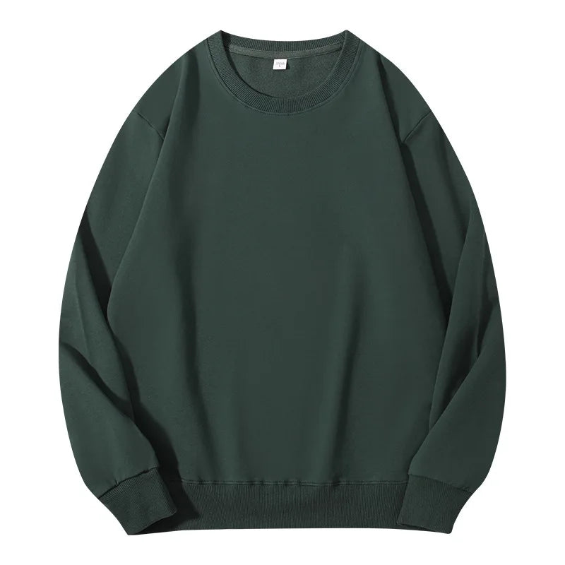 Sudadera unisex de manga larga con cuello redondo, colores lisos