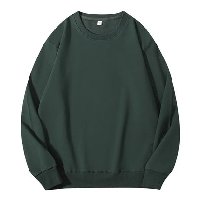 Sudadera unisex de manga larga con cuello redondo, colores lisos