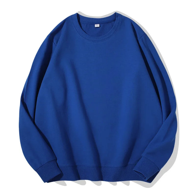 Sudadera unisex de manga larga con cuello redondo, colores lisos