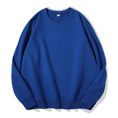 Sudadera unisex de manga larga con cuello redondo, colores lisos
