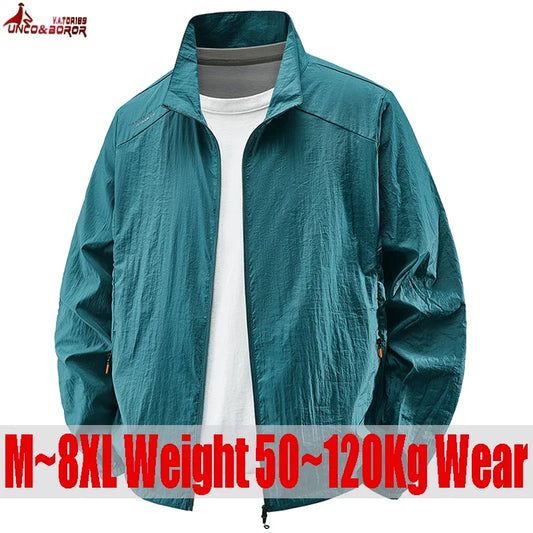 Herren Windjacke Leicht mit Stehkragen Reißverschluss