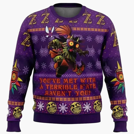 Suéter para hombre estilo gaming – Suéter feo de Navidad Legend of Zelda Majora's Mask