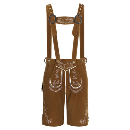 Ensemble pour homme composé d’une chemise traditionnelle à volants, d’un gilet traditionnel en velours et d’un pantalon en cuir