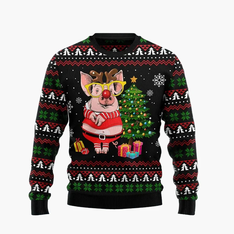 Maglione brutto di Natale da uomo – Divertente maglione da festa con scritta e motivo, ideale per Natale