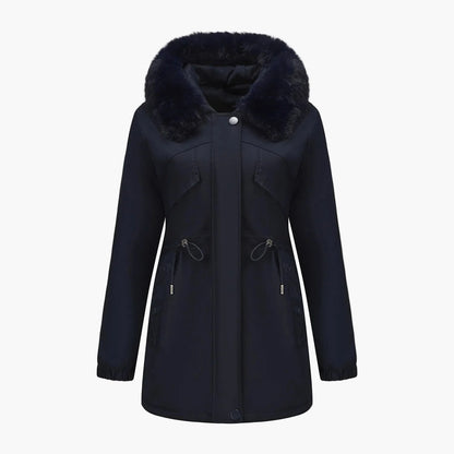 Dames winterjack met capuchon en nepbontkraag – Modieuze parka voor koude dagen