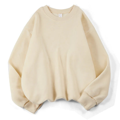 Unisex sweatshirt med rund hals, oversized genser i fiolett