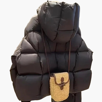 Herren Oversize Daunen-Look Winterjacke mit Kapuze – Modischer Puffer-Stil für kalte Tage