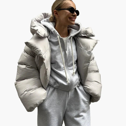 Giacca invernale imbottita oversize da donna calda stile urbano