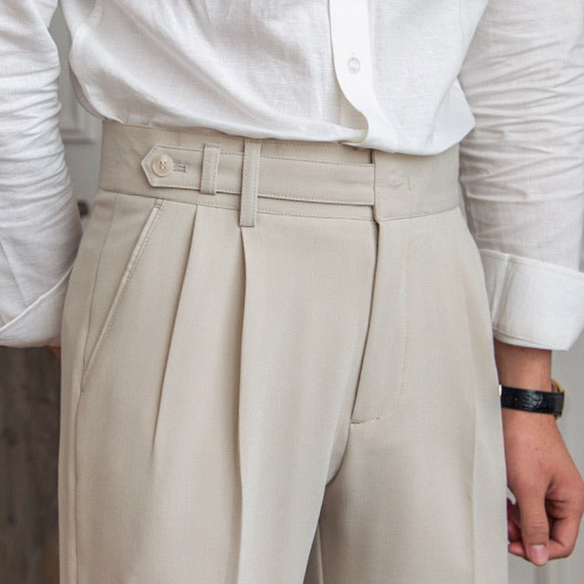 Pantalon met rechte pijpen en zakken voor heren