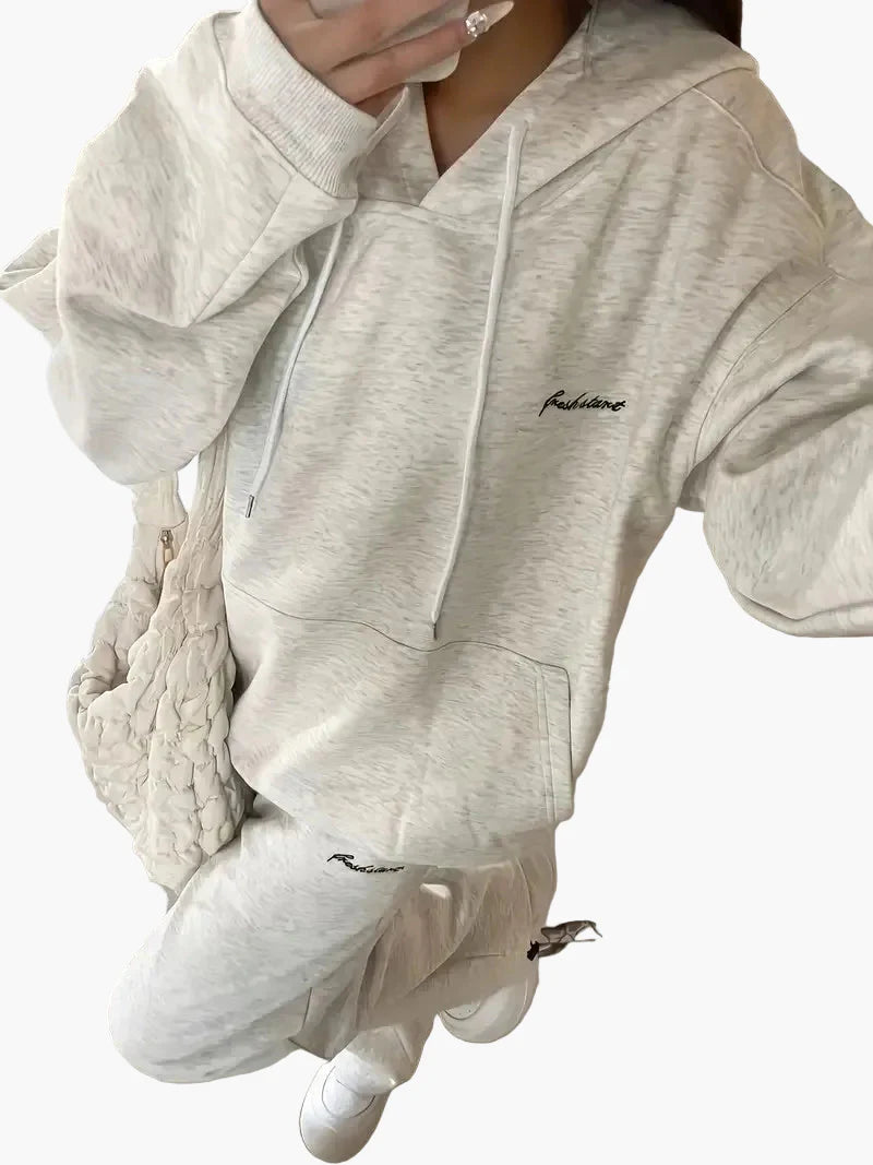 Set loungewear da donna con felpa con cappuccio e pantaloni da jogging – Tuta casual comoda per quotidiano e relax
