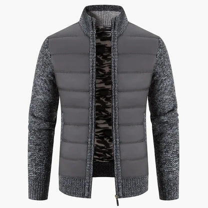 Herre quiltet jakke i urban casual look – Komfortabel fritids-zipper med strikkede ærmer