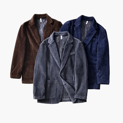 Veste en velours côtelé pour homme – Blazer décontracté classique style vintage pour l’automne et l’hiver