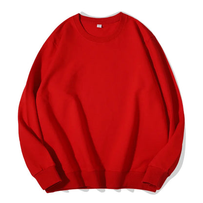 Sudadera unisex de manga larga con cuello redondo, colores lisos