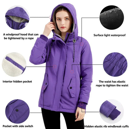 Veste d'hiver pour femme avec capuche – Parka cintrée pour le quotidien et l'extérieur