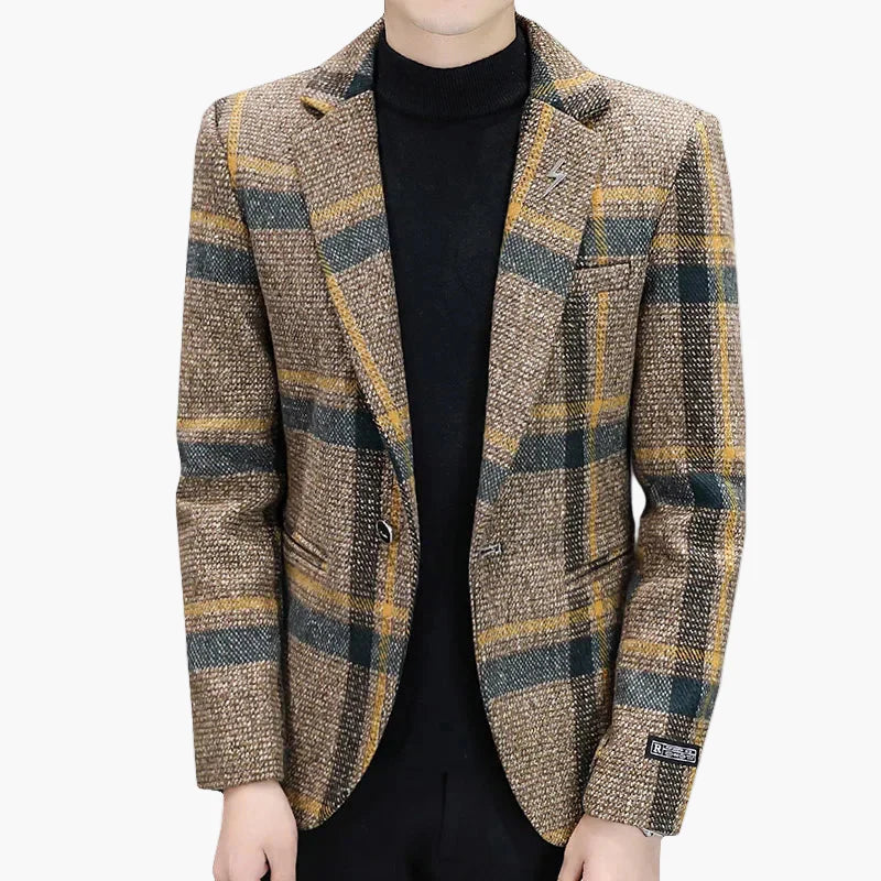 Blazer a quadri da uomo in stile business moderno – Elegante monopetto per ufficio e quotidiano