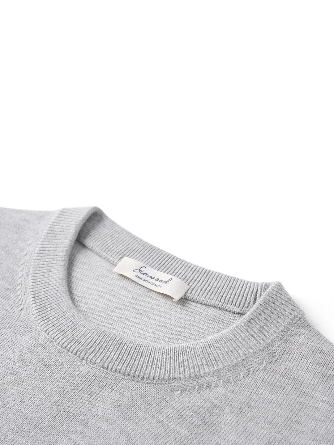 Unisex Langarm Pullover Rundhals schlicht gerippte Bündchen unifarben
