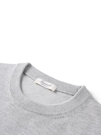 Unisex Langarm Pullover Rundhals schlicht gerippte Bündchen unifarben