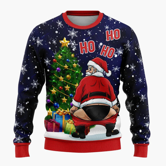 Jersey navideño divertido Ugly Christmas Sweater para hombre con motivo de Santa travieso para fiestas