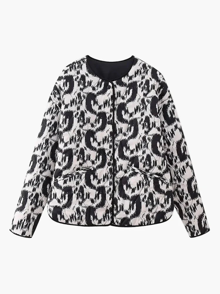 Damen Steppjacke im Boho-Stil – Casual Übergangsjacke mit modernem Muster für Alltag und Freizeit