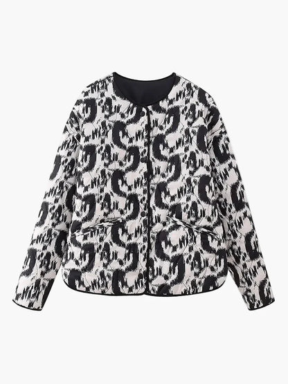 Damen Steppjacke im Boho-Stil – Casual Übergangsjacke mit modernem Muster für Alltag und Freizeit