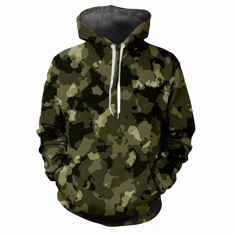 Hoodie Camouflage-Muster Kapuzenpullover mit Kängurutasche