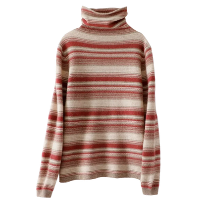 Dolcevita da donna con motivo a righe retrò – Maglione comodo per tutti i giorni e tempo libero