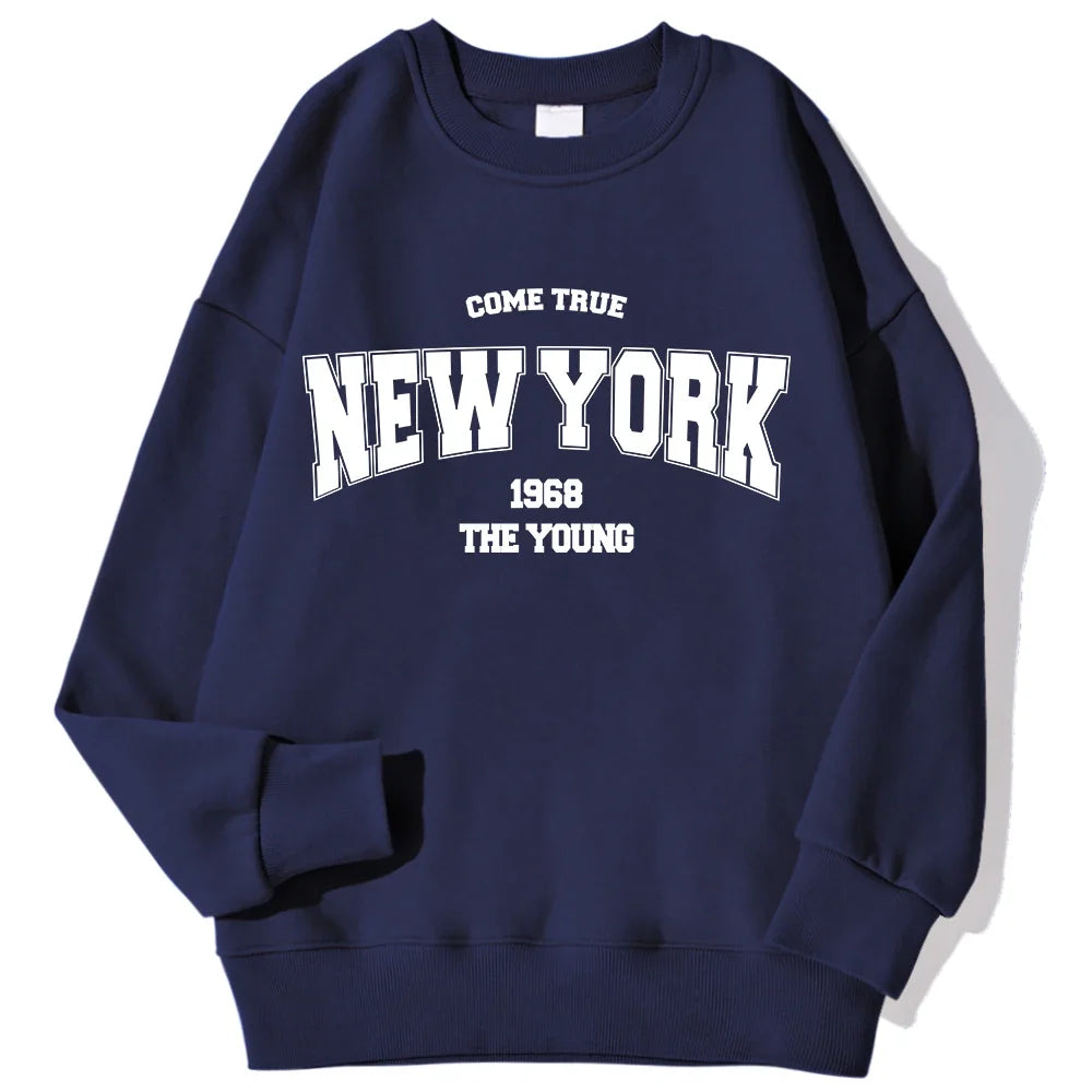 Felpa unisex a maniche lunghe con scollo rotondo e stampa