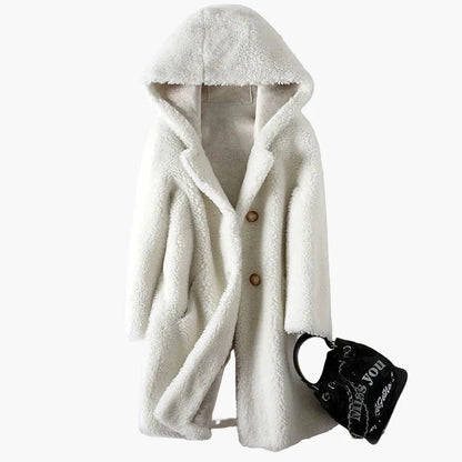 Damen Kapuzenmantel Teddyfell Stil – Warmer Winter Alltagsmantel