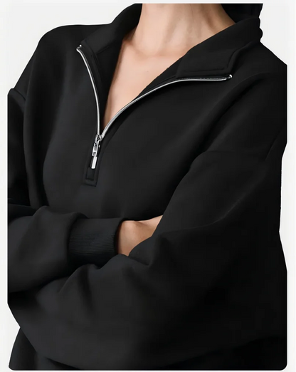 Damen Loungewear Set Hellgrau mit Reißverschluss-Sweatshirt und Shorts