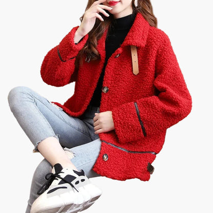 Damen Teddyfell Übergangsjacke – Modischer Freizeit-Look für Herbst & Winter
