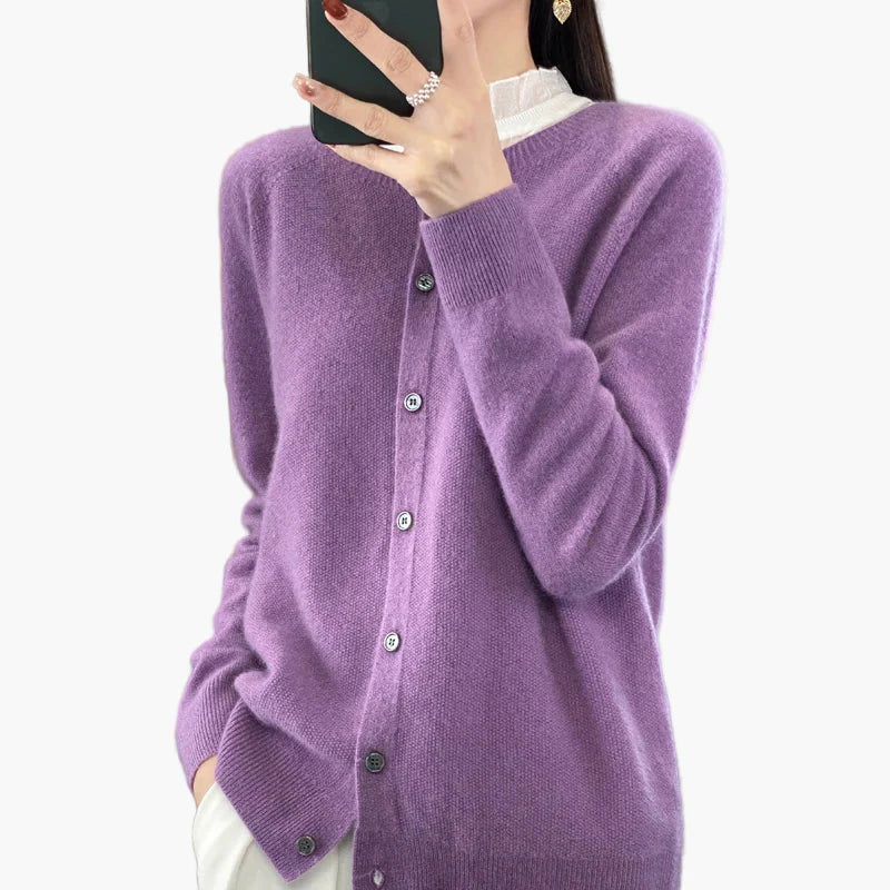 Damski kardigan klasyczny elegancki – sweter na co dzień i do biura
