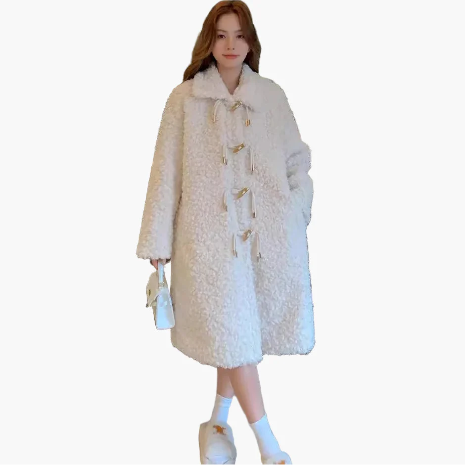 Damen Oversize Teddy Mantel im lässigen Streetstyle für Herbst und Winter